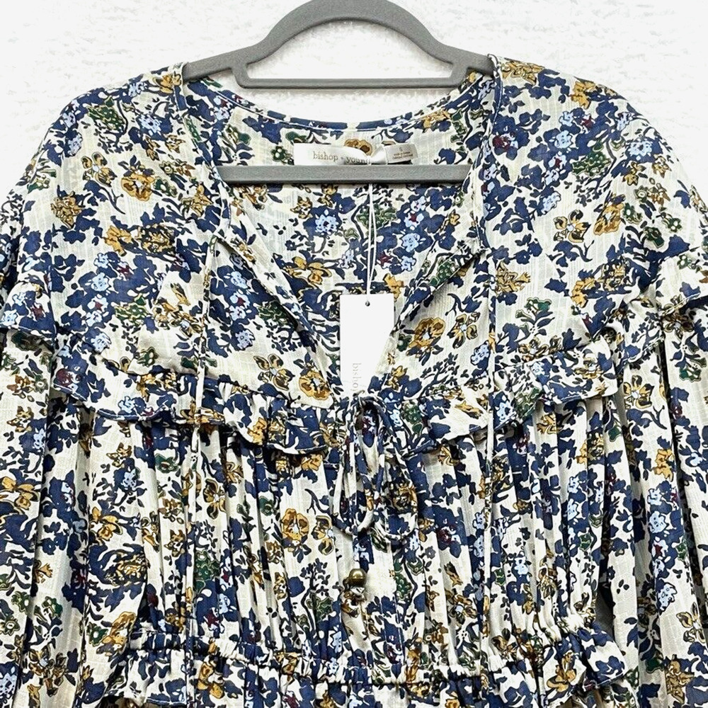 Bishop and Young Dress Womens Small Floral Anthropogie Blue Belle Isle Floral - Picture 4 of 11